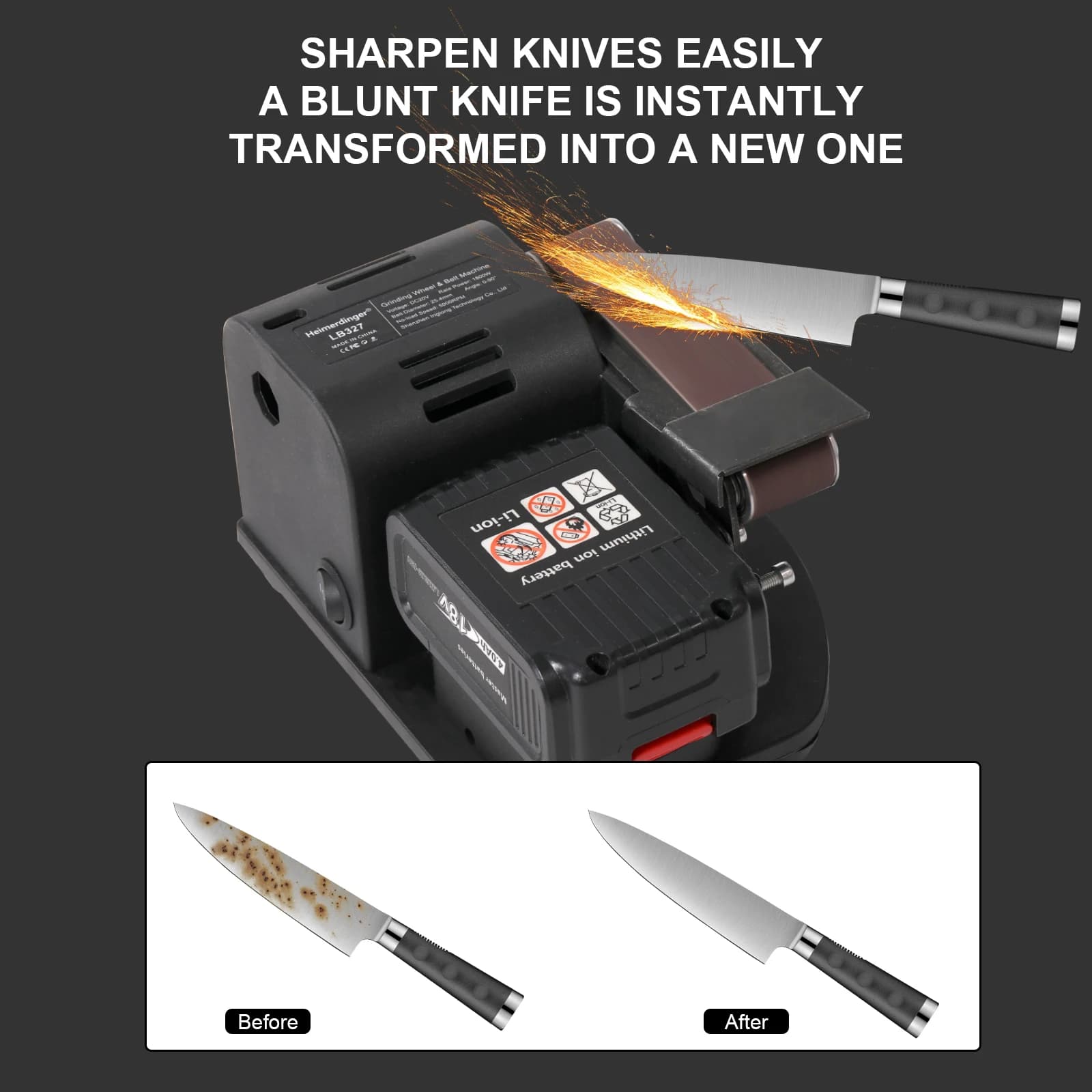 Mini Belt Grinder | Electric Knife Sharpener | DIY Home Polishing Tool - Thumbnail 2