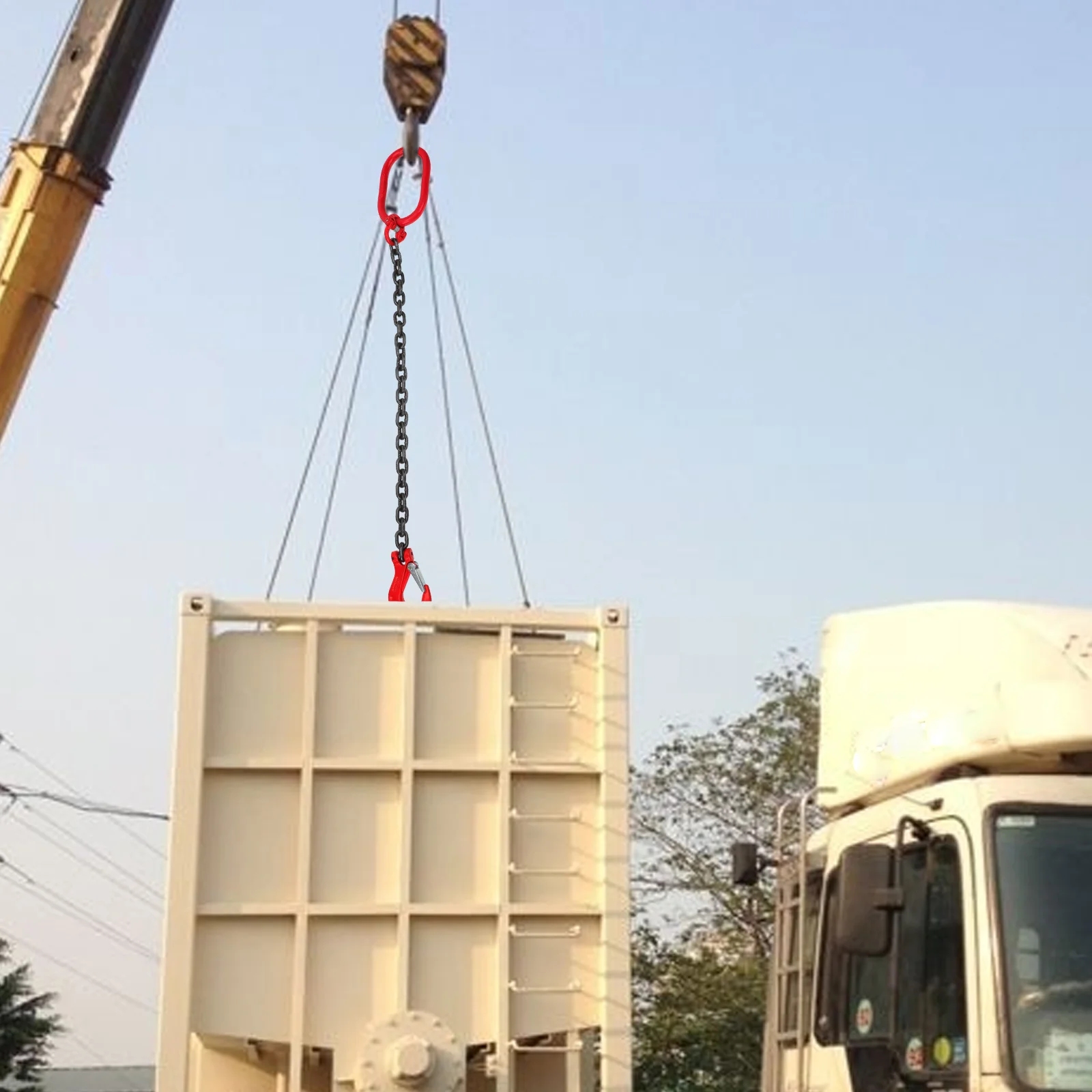 Heavy-Duty Single Leg Chain Sling | Manganese Steel Construction | Corrosion-Resistant Lifting Hook - Thumbnail 4