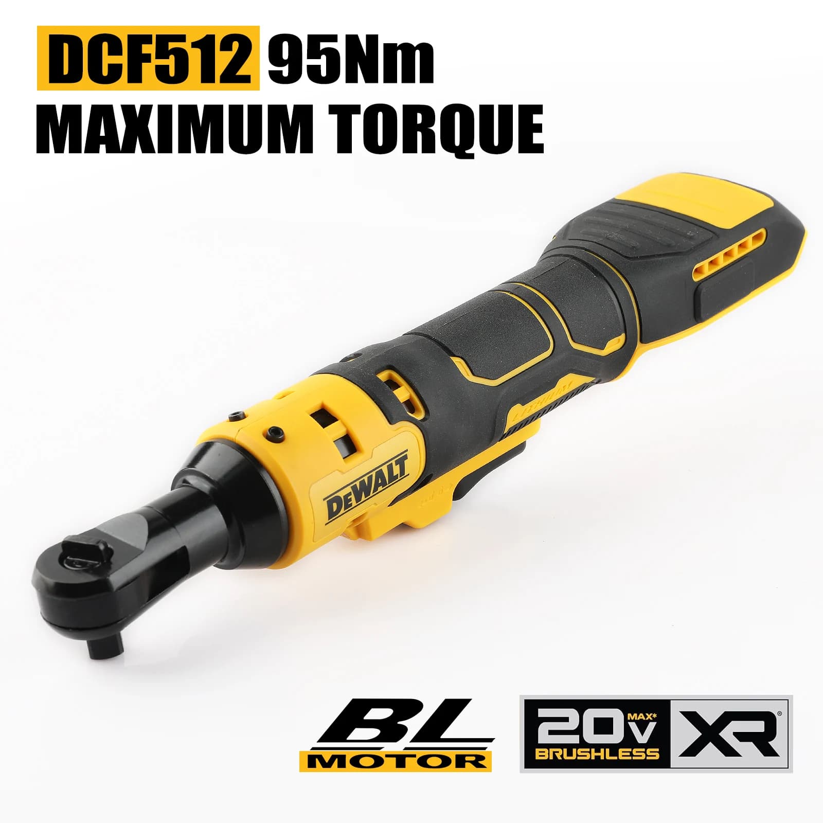 DeWalt DCF512B 20V Brushless Right Angle Wrench | Compact Ratchet for Tight Spaces | 95Nm Torque - Thumbnail 4