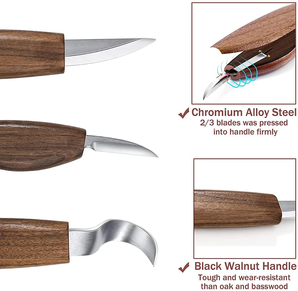 Wood Carving Chisel Set | 12-Piece Hand Tool Kit for Detailed Woodworking & DIY Crafting - Thumbnail 2