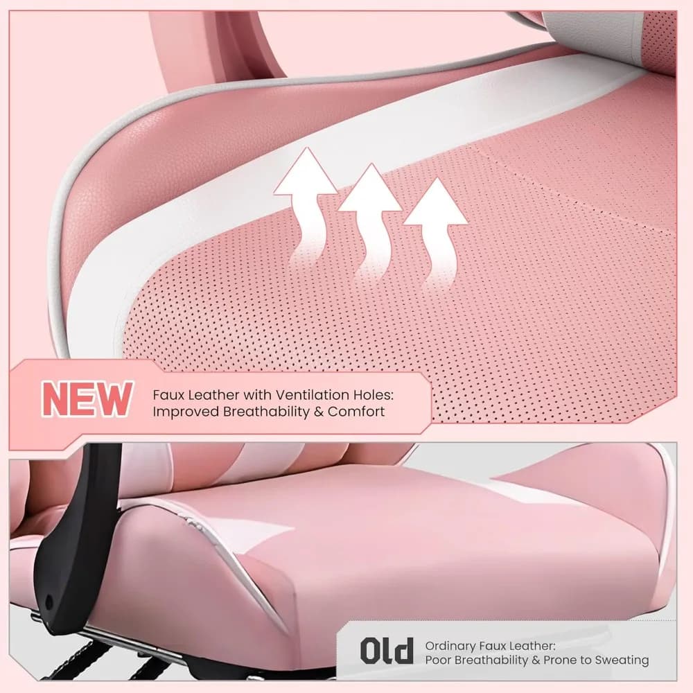 Game Chair with Massage | Ergonomic Computer Chair | Adjustable Height & Footrest Support - Thumbnail 5