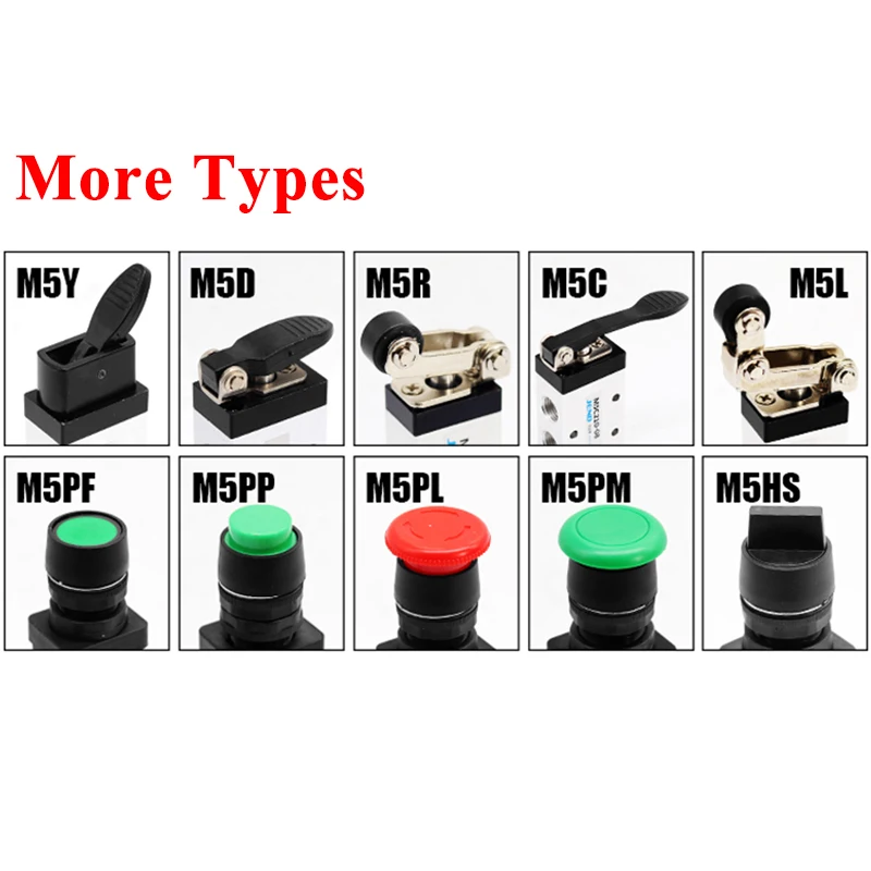 Pneumatic Manual Switch Valve | M5B210-08 & M5PF110-06 Models | Precision Control - Thumbnail 2