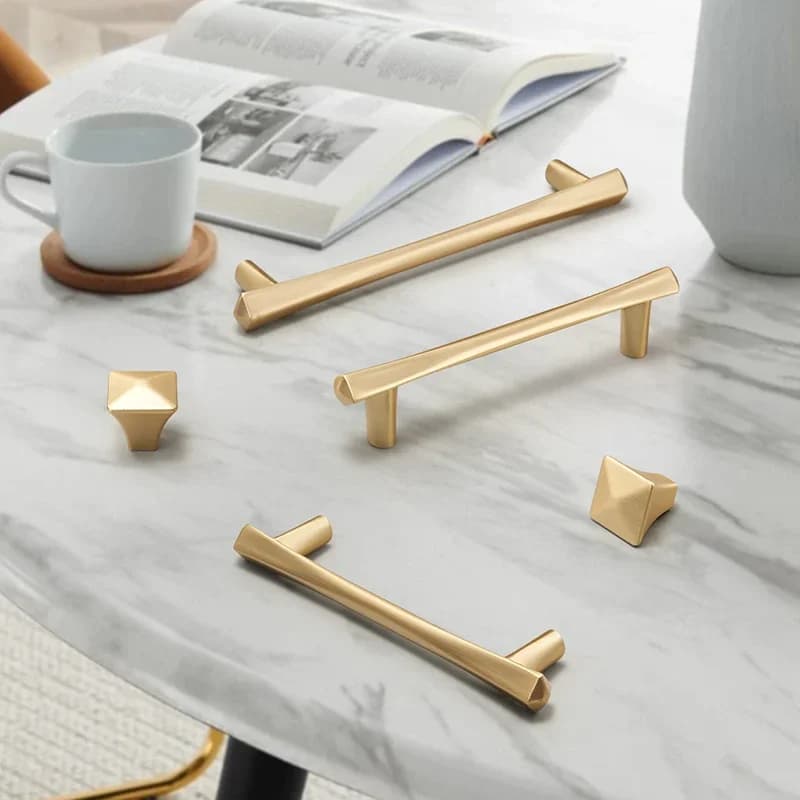 Gold Cabinet Handles | Zinc Alloy Drawer Pulls & Knobs | Kitchen & Dresser Furniture Hardware - Thumbnail 3