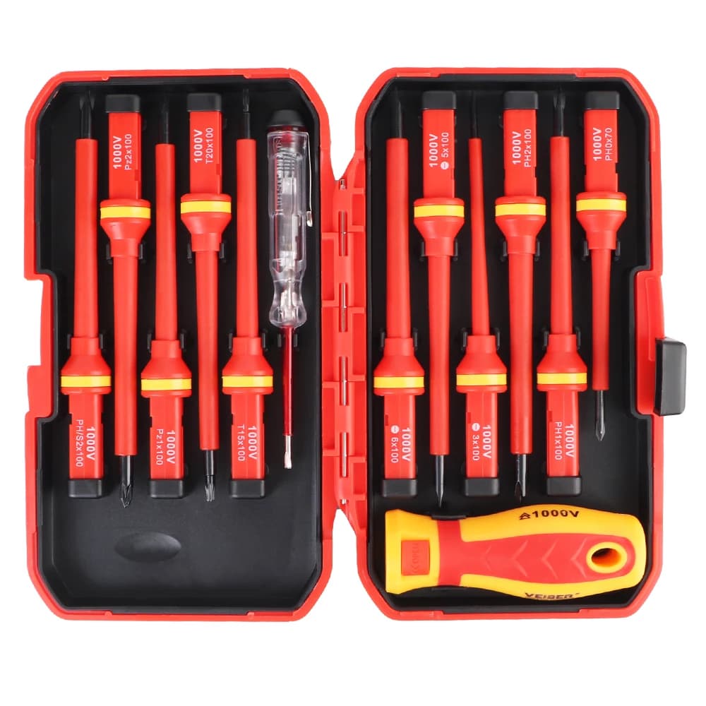 13-Piece Insulated Screwdriver Set | 1000V Rated | Magnetic Tips for Electricians - Thumbnail 2