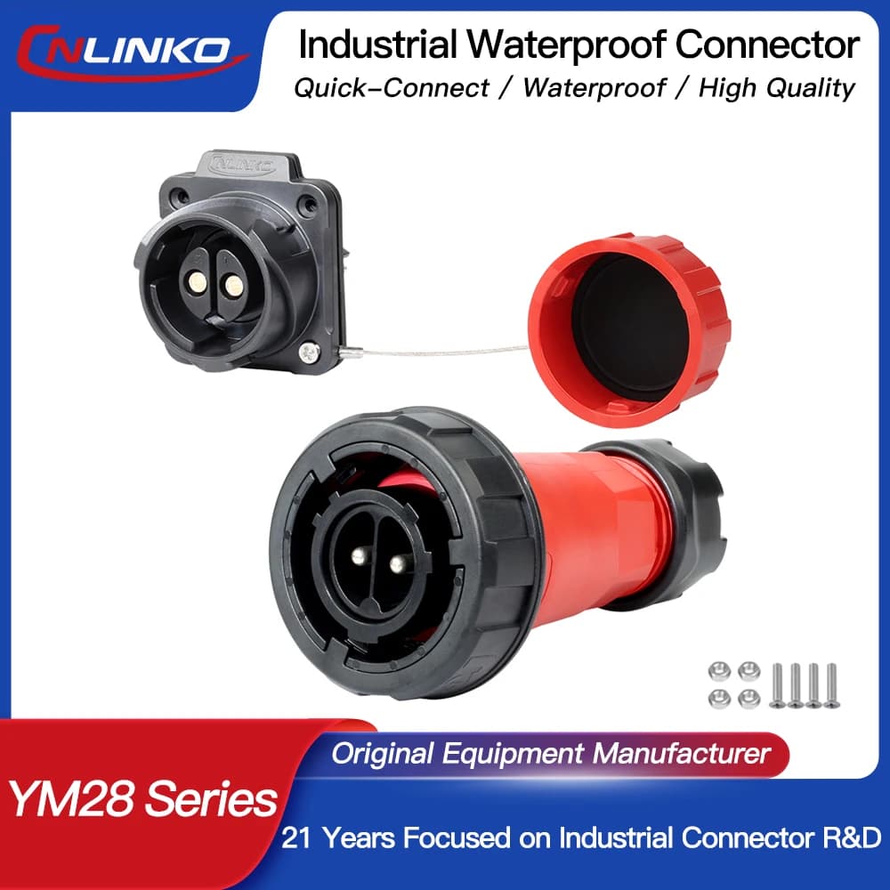 Series IP68 Waterproof Power Connector | 35A/50A High-Current | 2/3/5 Pin Quick-Lock Plug & Socket - Thumbnail 2