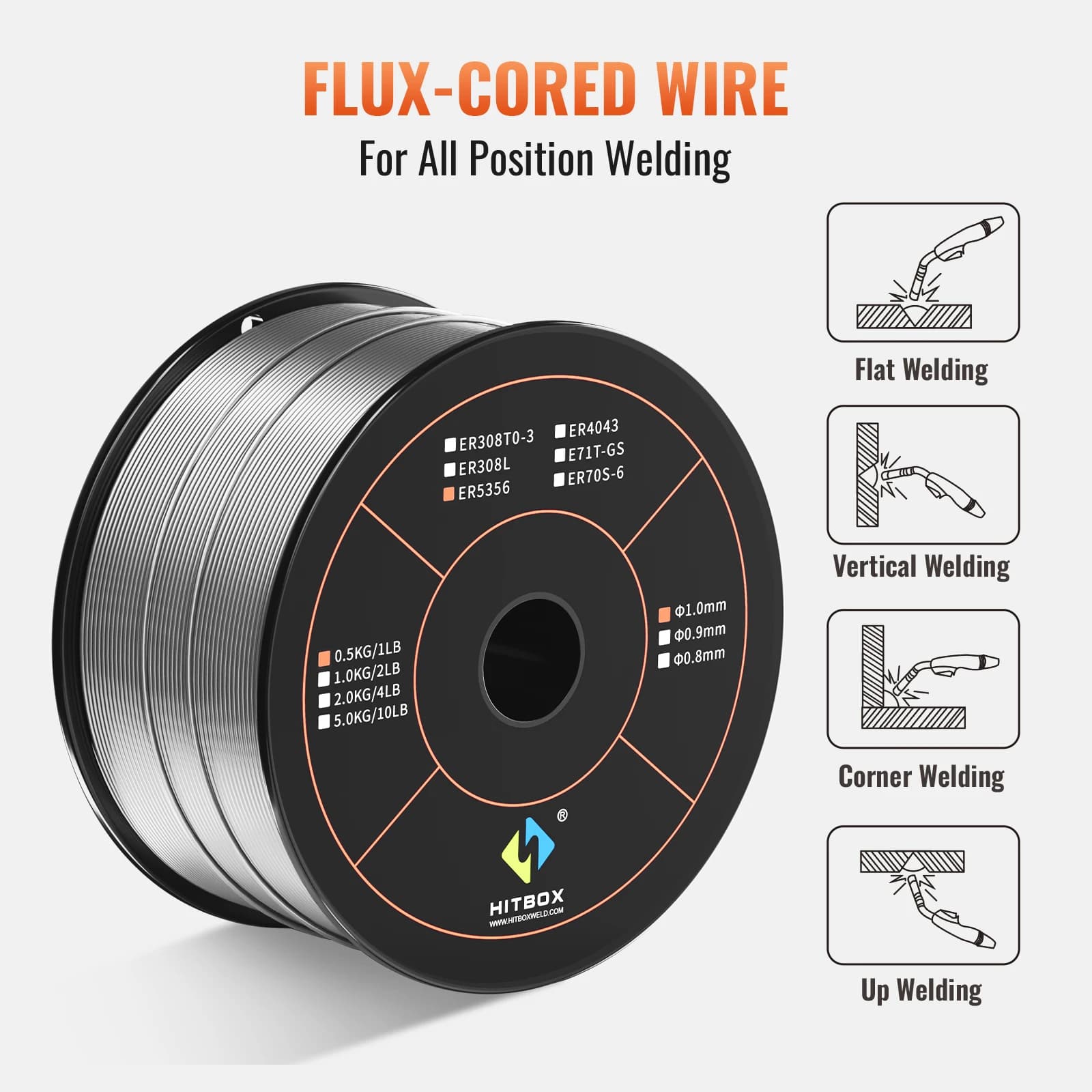 ER5356 Aluminum Welding Wire | 1.0mm Flux-Cored | 0.5KG Spool for Steel & Iron - Thumbnail 3