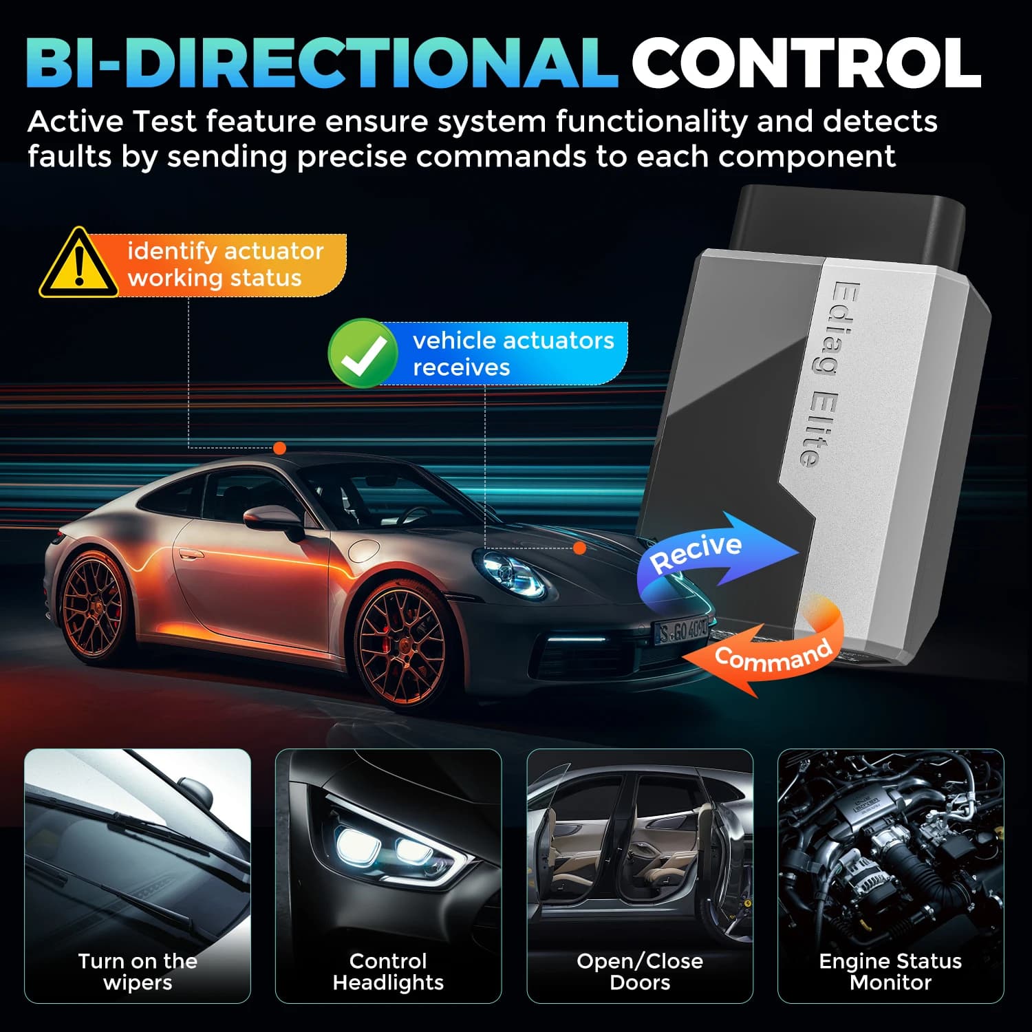2025 New KINGBOLEN Ediag Elite Lifetime free Car Diagnostic Tools All system 15 Resets Bi-directional Test  Auto Scanner OBD2 - Thumbnail 5