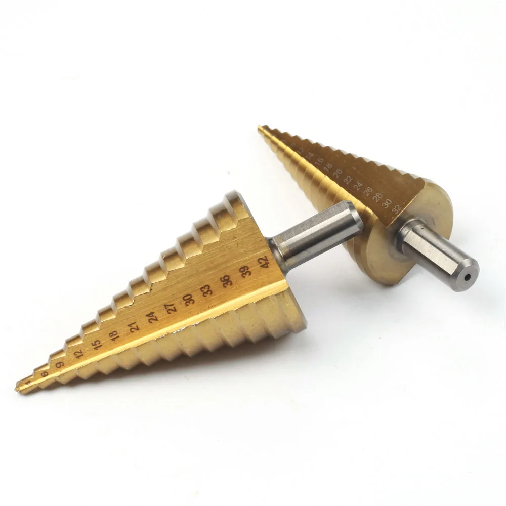 Step Drill Bit Set | HSS Titanium Coated | 4-42mm Multi-Material Hole Cutter - Thumbnail 3