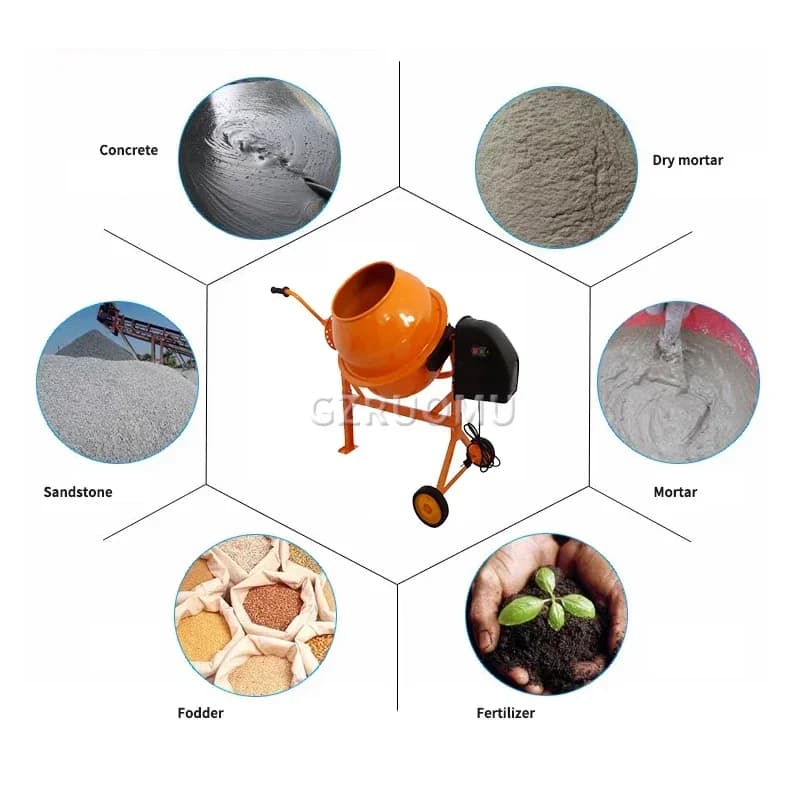 Professional-Grade 63L Vertical Mixer | Heavy-Duty Electric Concrete & Mortar Blender for Construction & DIY - Thumbnail 6