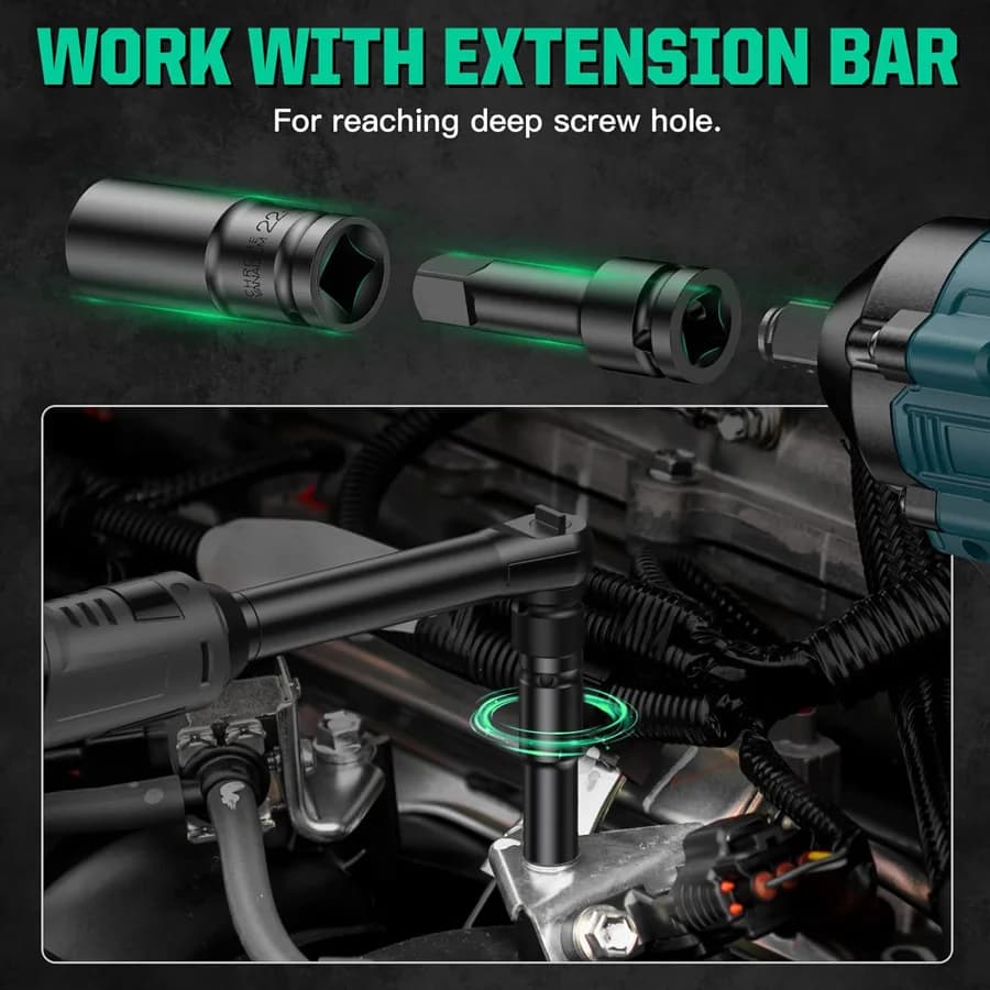 1/2-Inch Drive Impact Socket Set | 8-32mm Metric | Heavy-Duty Carbon Steel | Hard Case Included - Thumbnail 5