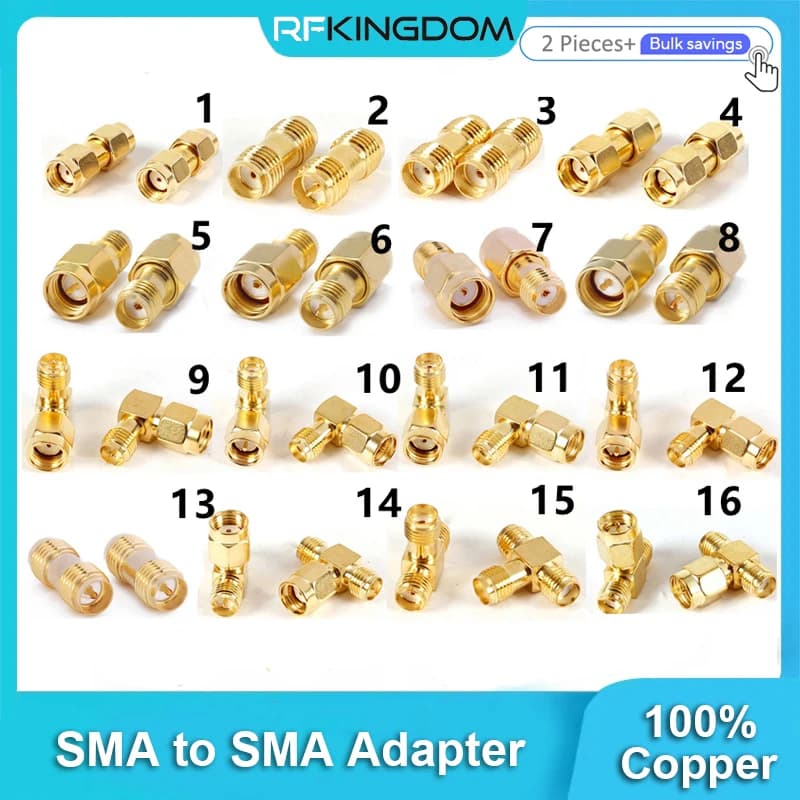 SMA RF Adapter Kit | 2-Piece Set | Straight & Right-Angle Connectors for Antenna Systems - Thumbnail 2