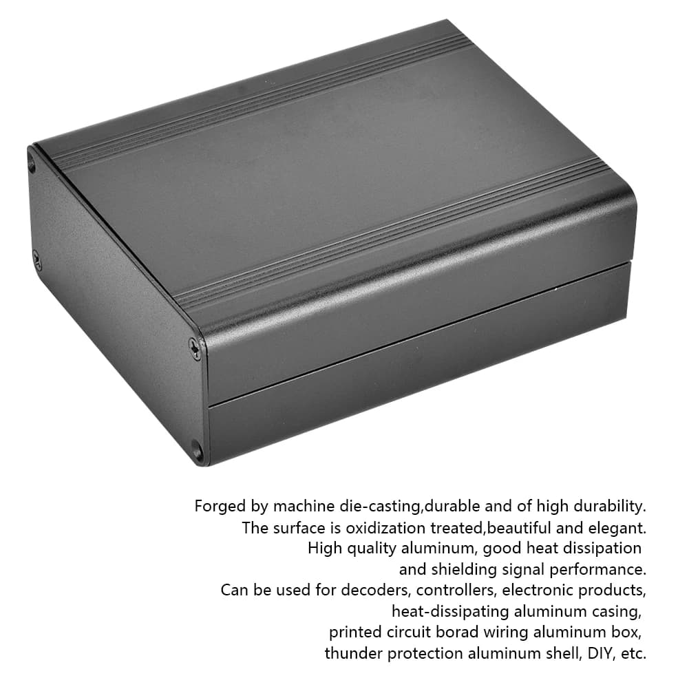 Aluminum Project Enclosure | Sandblasted Black Finish | Electronic Case - Thumbnail 2