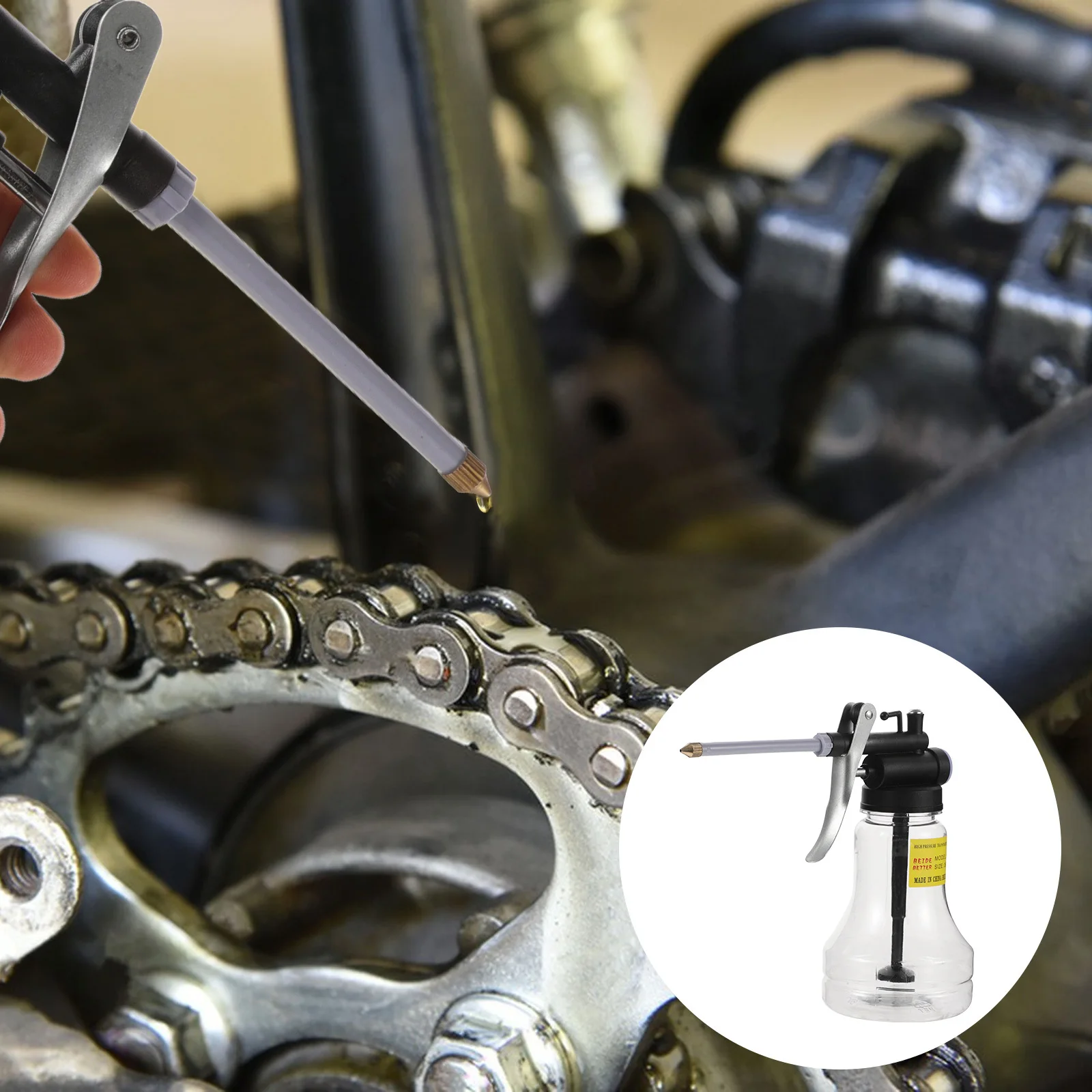 Hand Pump Oil Can | 350ml High-Pressure Dispenser | Automotive & Machinery Lubrication - Thumbnail 2