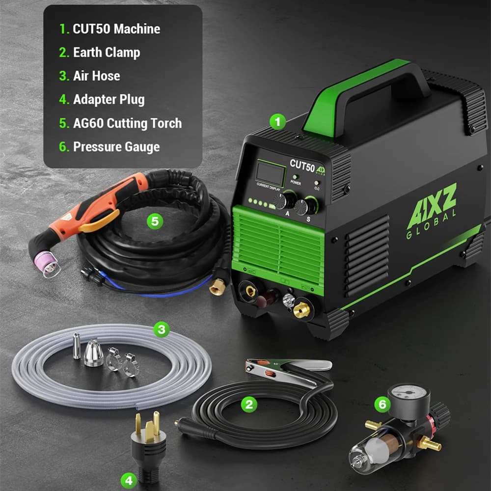 AIXZ CUT-50 Amps Plasma Cutter HF Non-Touch Pilot Arc Plasma Cutting Machine 110/220V Dual Voltage IGBT Inverter Can Cut 1-14mm - Thumbnail 6