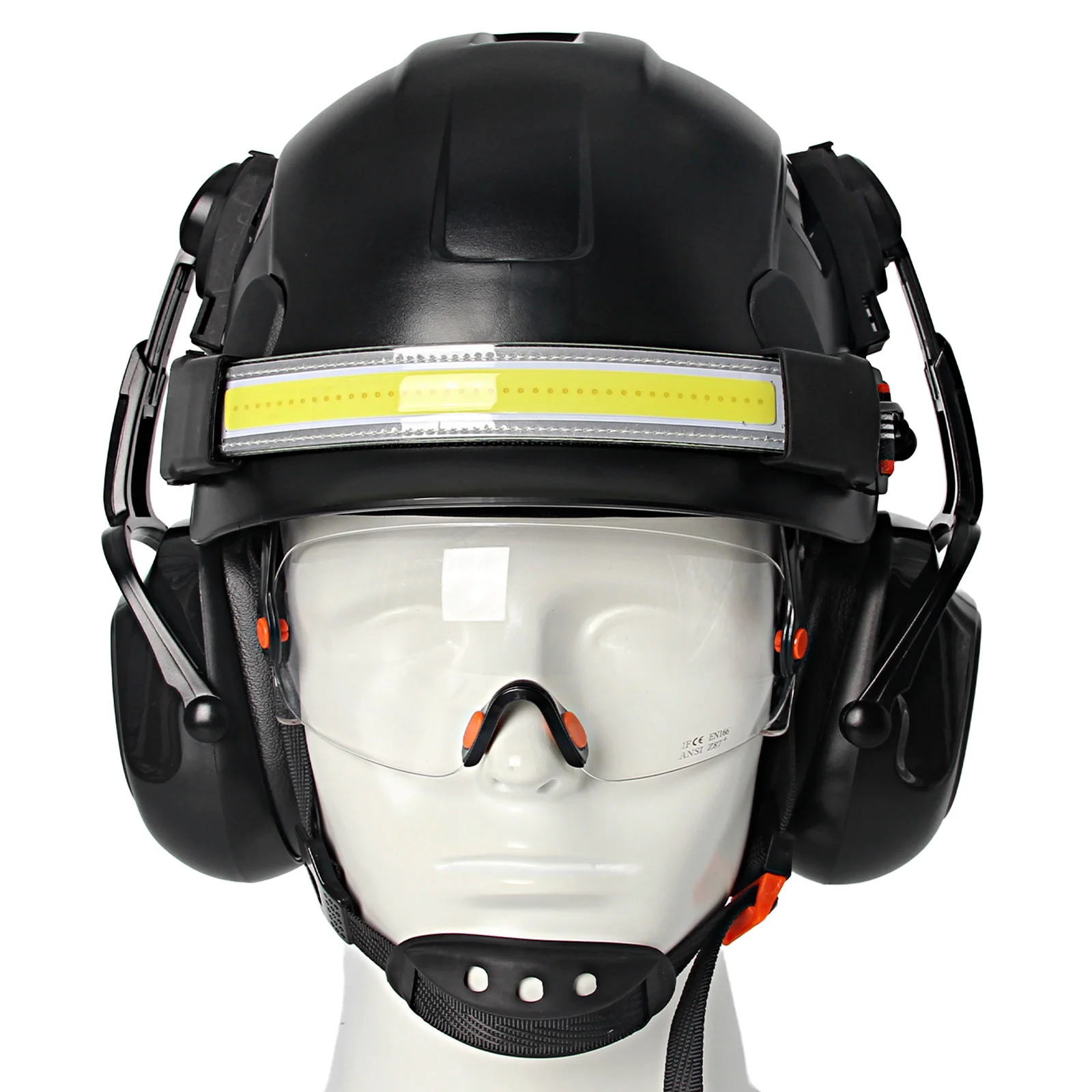 Safety Helmet | Integrated Goggles & Earmuffs | Lightweight ANSI Hard Hat for Work - Thumbnail 3