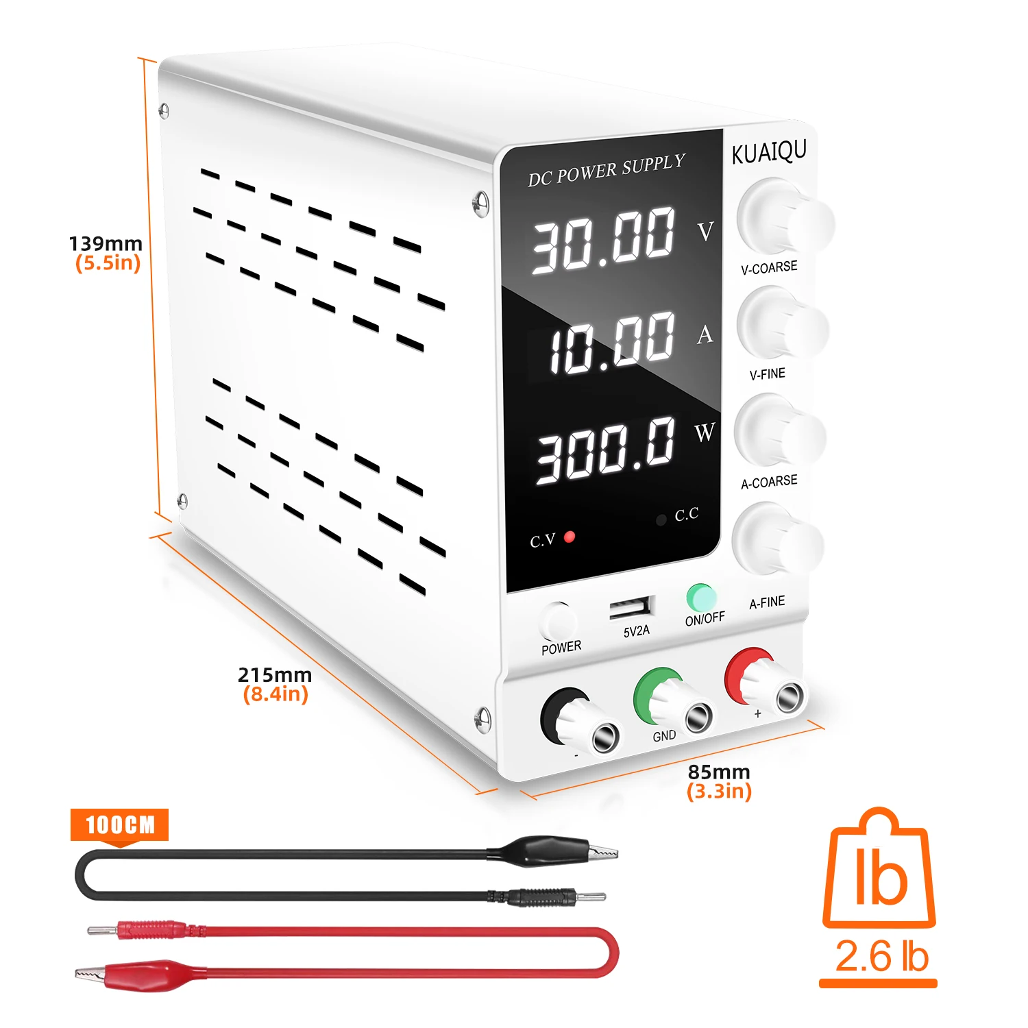 Bench Power Supply | 30V 10A Adjustable DC | Lab-Grade Precision with USB Interface - Thumbnail 3