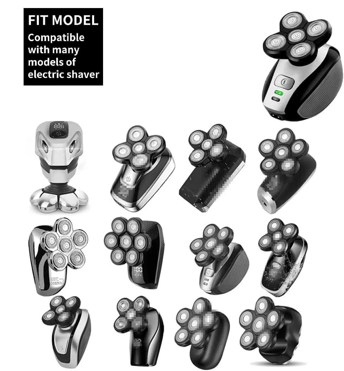 Replacement Shaver Head | 9-Blade Floating Cutter | Waterproof & Stainless Steel - Thumbnail 5