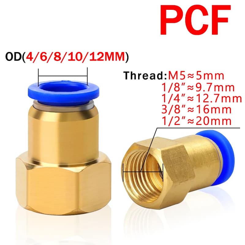 20/50PCS Pneumatic Air Connector Fitting PC/PCF/PL/PB/SL 4mm 6mm 8mm Thread 1/8 1/4 3/8 1/2 Hose Fittings Pipe Quick Connectors - Thumbnail 3