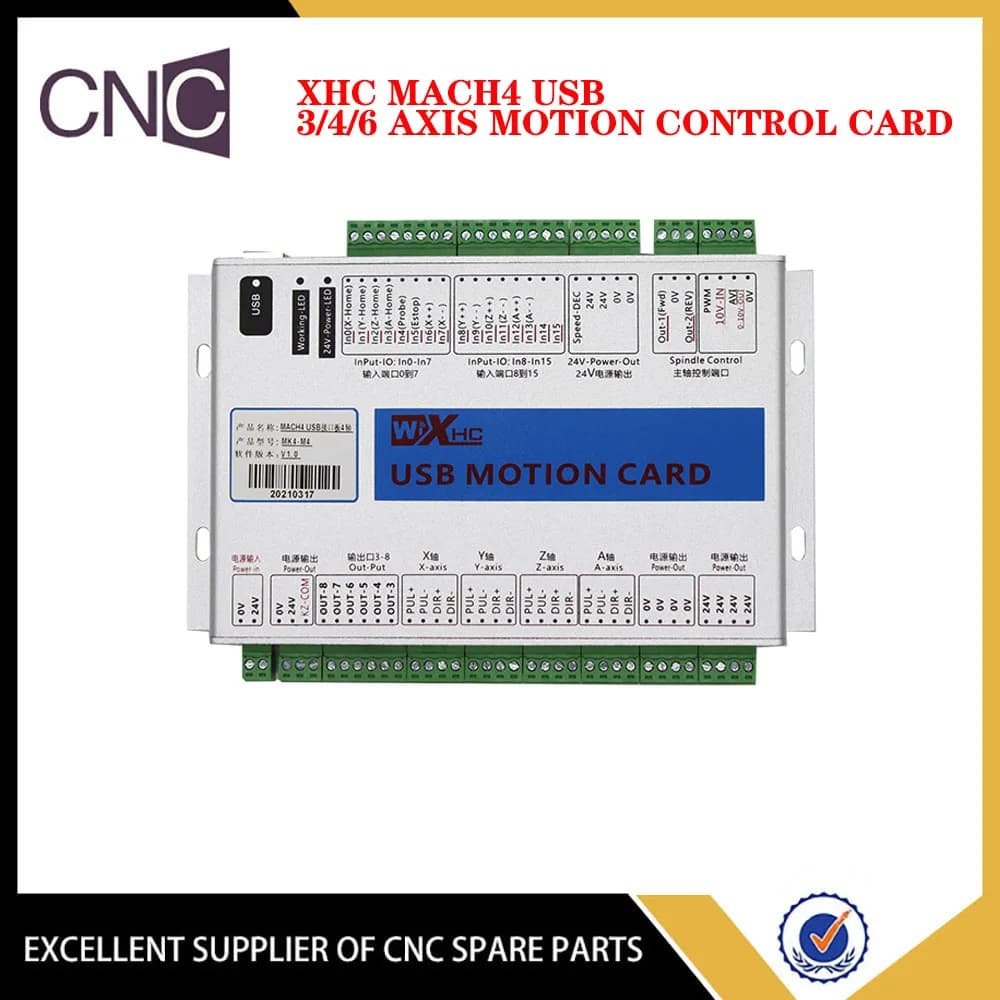 CNC Motion Control Card | 4/6-Axis USB Controller for Mach4 Engraving & Milling Machines - Thumbnail 2