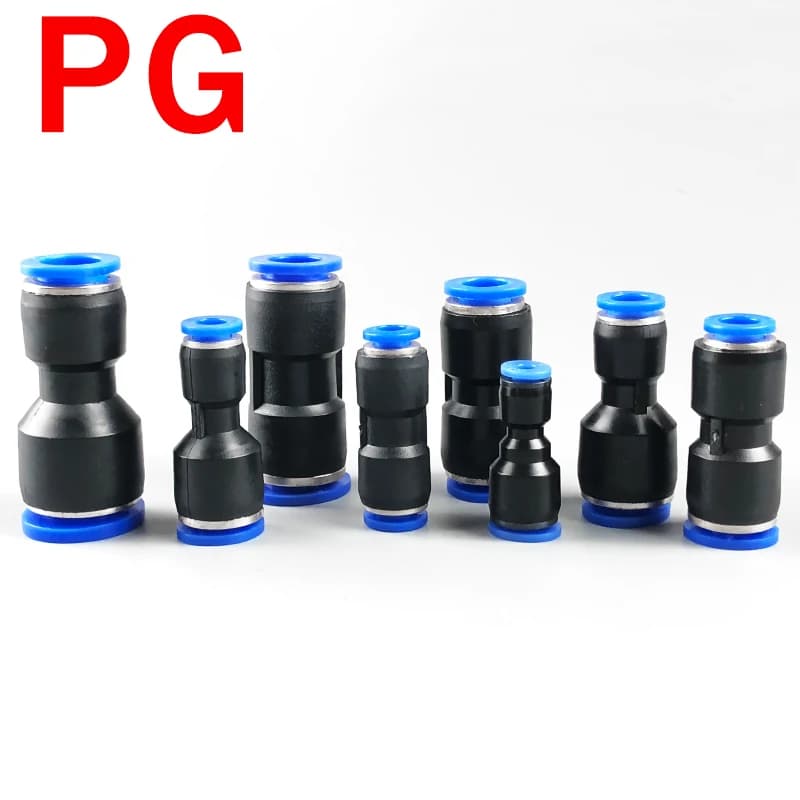 Push-to-Connect Air Fittings Kit | 10-Piece Set | 4mm-12mm PU Hose Compatible - Thumbnail 3
