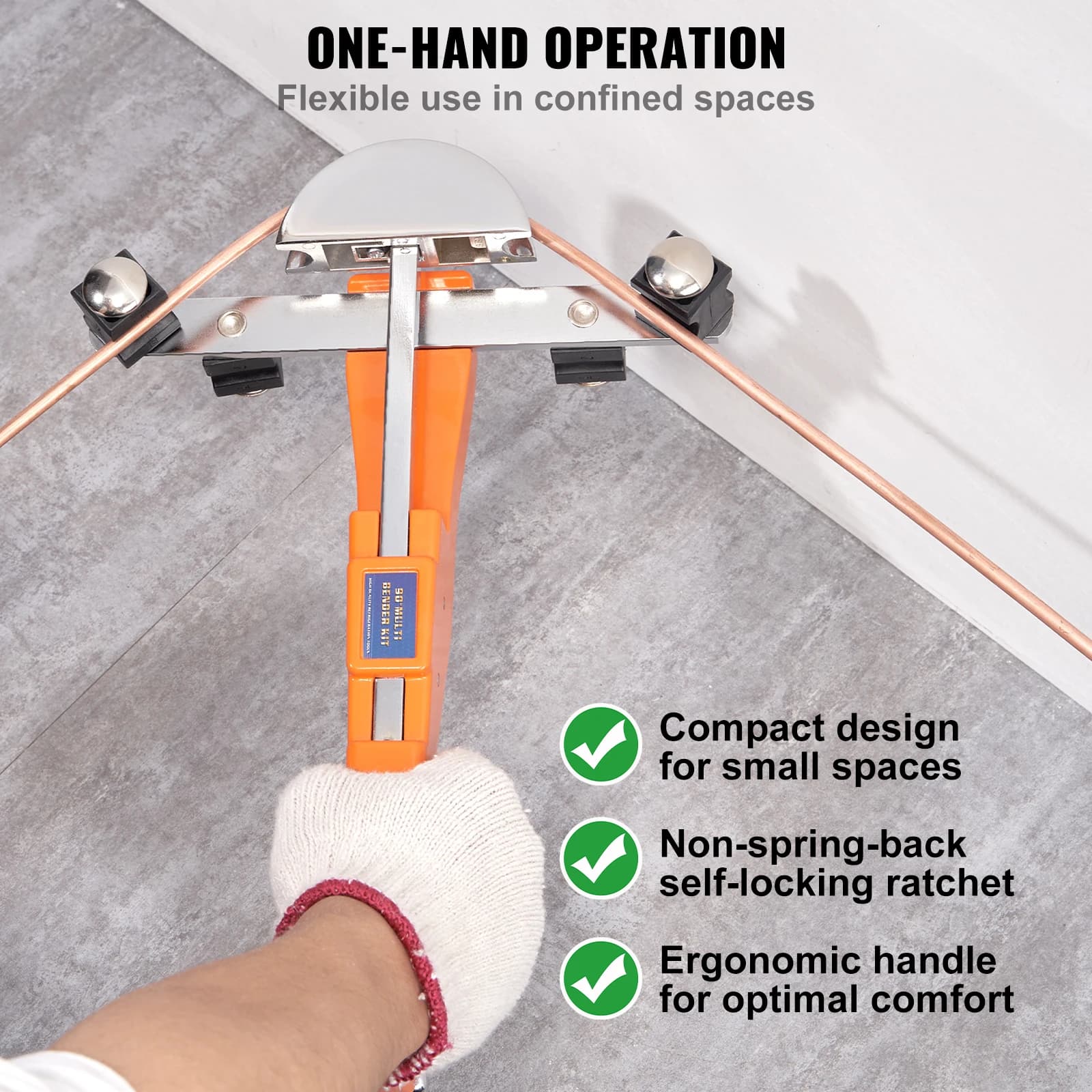 Ratcheting Tube Bender Kit | 7-Die Set for HVAC & Refrigeration Repair | Heavy-Duty Pipe Cutter - Thumbnail 3