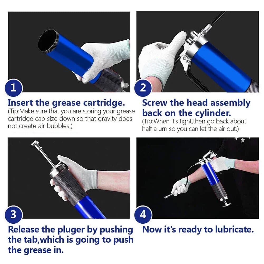 Heavy-Duty Grease Gun Kit | 7000 PSI High-Pressure Manual Pump | 400cc Capacity - Thumbnail 2