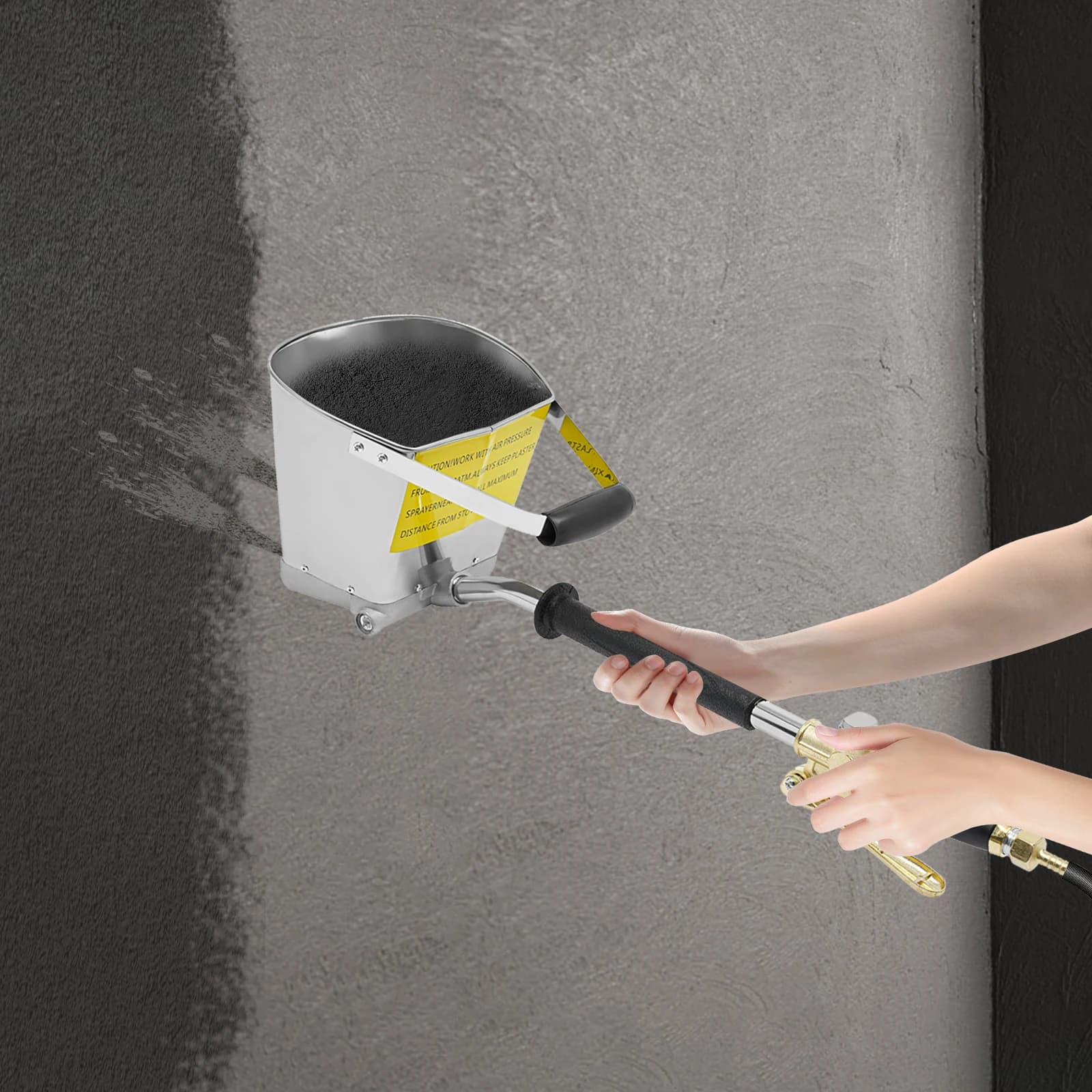 3.5L Pneumatic Cement Sprayer Gun | 4 Jet Nozzle System | Professional Wall Plaster & Stucco Tool - Thumbnail 5