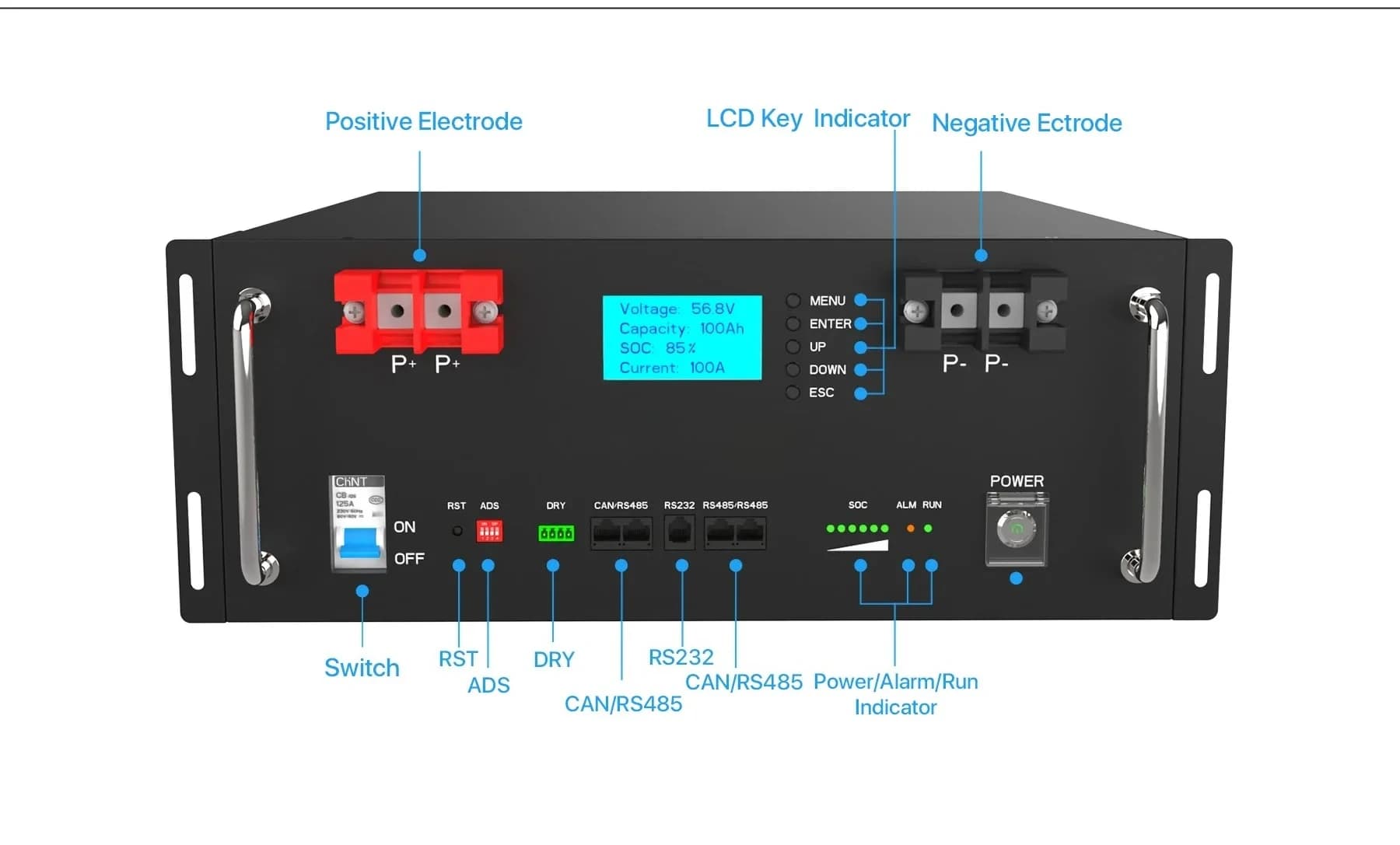 High-Capacity Rack-Mount Solar Battery | 48V 51.2V | 5kWh to 40kWh | Home & Server Backup Power - Thumbnail 4