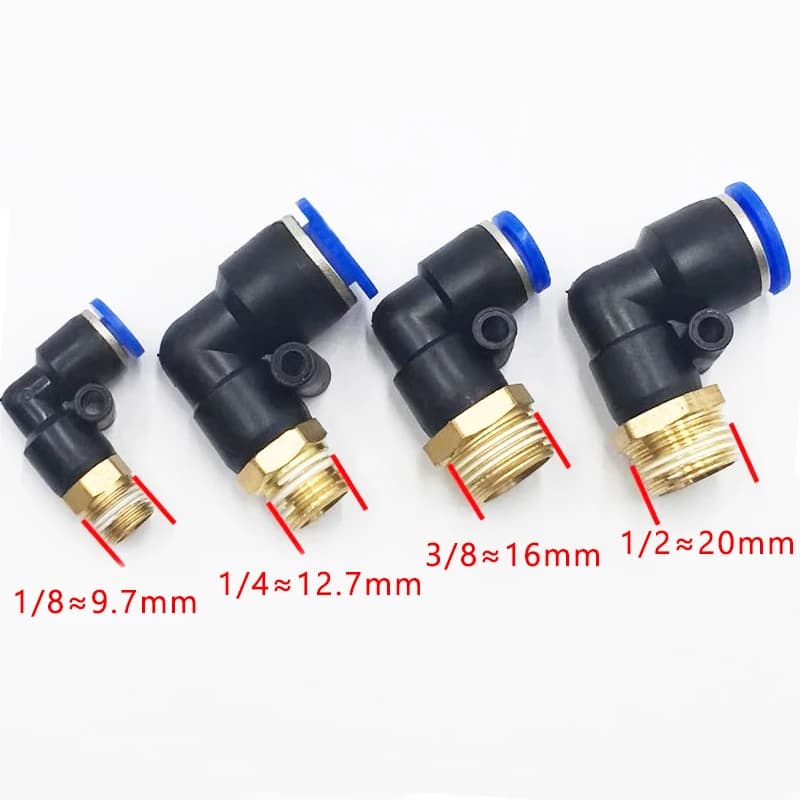 Pneumatic Fittings Kit | 5-Piece Set | 1/8 & 1/4 NPT Threads for Air Tools - Thumbnail 4