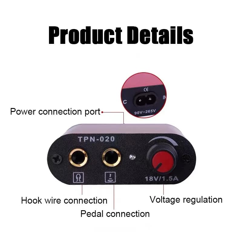 Rotary Tattoo Machine Power Supply | Compact & Precise Voltage Control | For Artists - Thumbnail 3