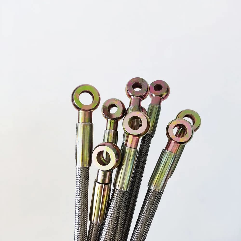 High-Temperature PTFE Fuel Line Hose | 8-12mm | 0-90° Bend | Braided Engine Oil Pipe - Thumbnail 7
