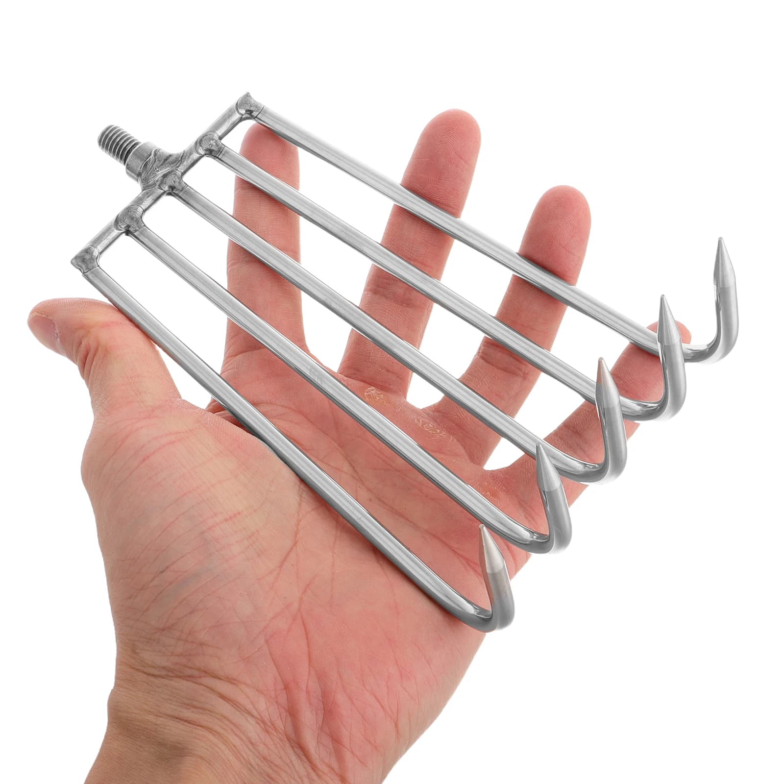 Duty Fishing Rake | Silver Metal Water Plant Tool | For Picking Up Leaves & Grass Clippings - Thumbnail 4