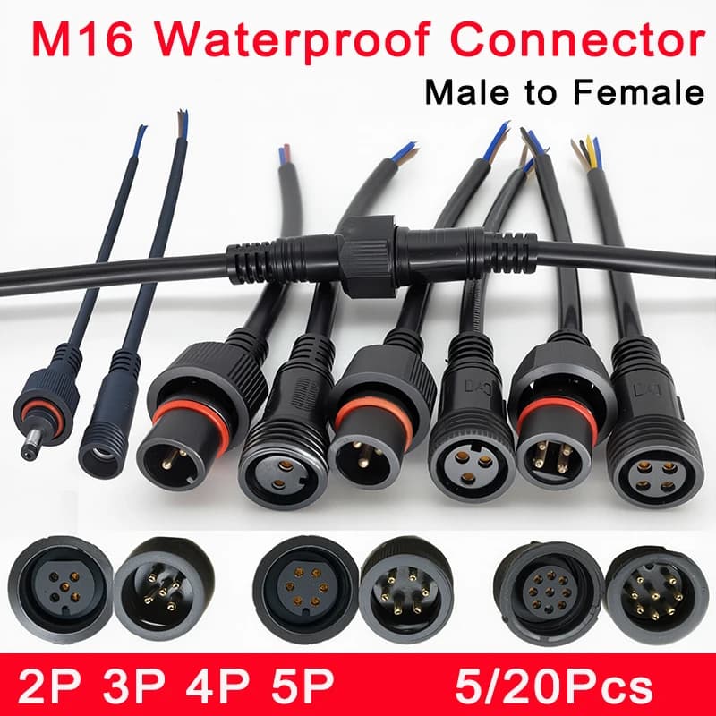 LED Strip Connector Kit | Waterproof IP68 | 2-5 Pin Male/Female | 5-20 Piece Set - Thumbnail 2