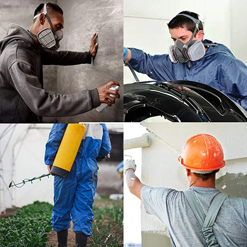 Respirator Mask with Goggles | Organic Vapor & Paint Spray Protection | Chemical Filter System - Thumbnail 3
