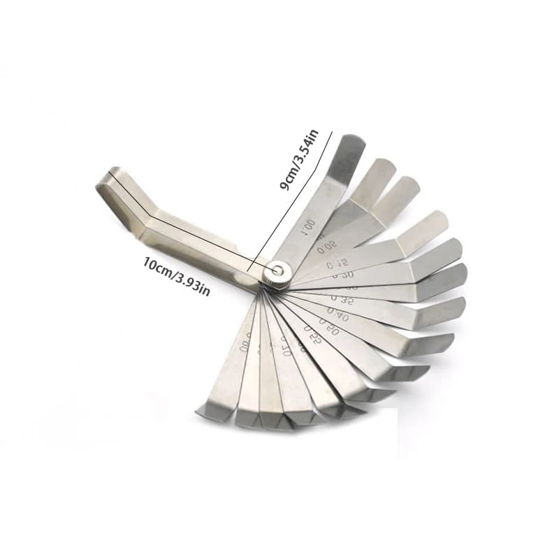 Valve Feeler Gauge | 16 Curved Steel Blades | 0.05mm-1.0mm Tool - Thumbnail 2