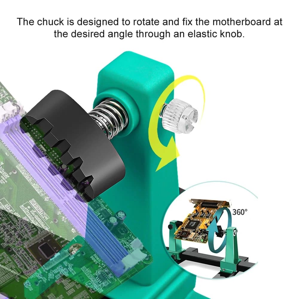 PCB Workstation | 360° Adjustable Circuit Board Holder for Precision Soldering & Repair - Thumbnail 6
