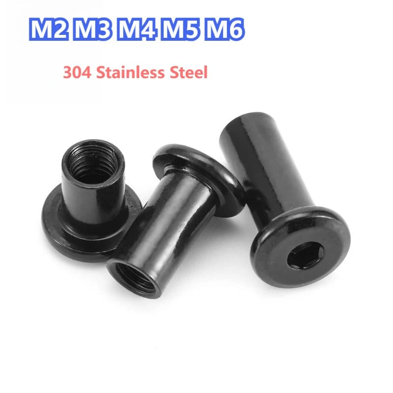 Stainless Steel Cap Nuts | M2-M6 Flat Head Hex Socket | Premium Furniture Joint Insert - Thumbnail 2