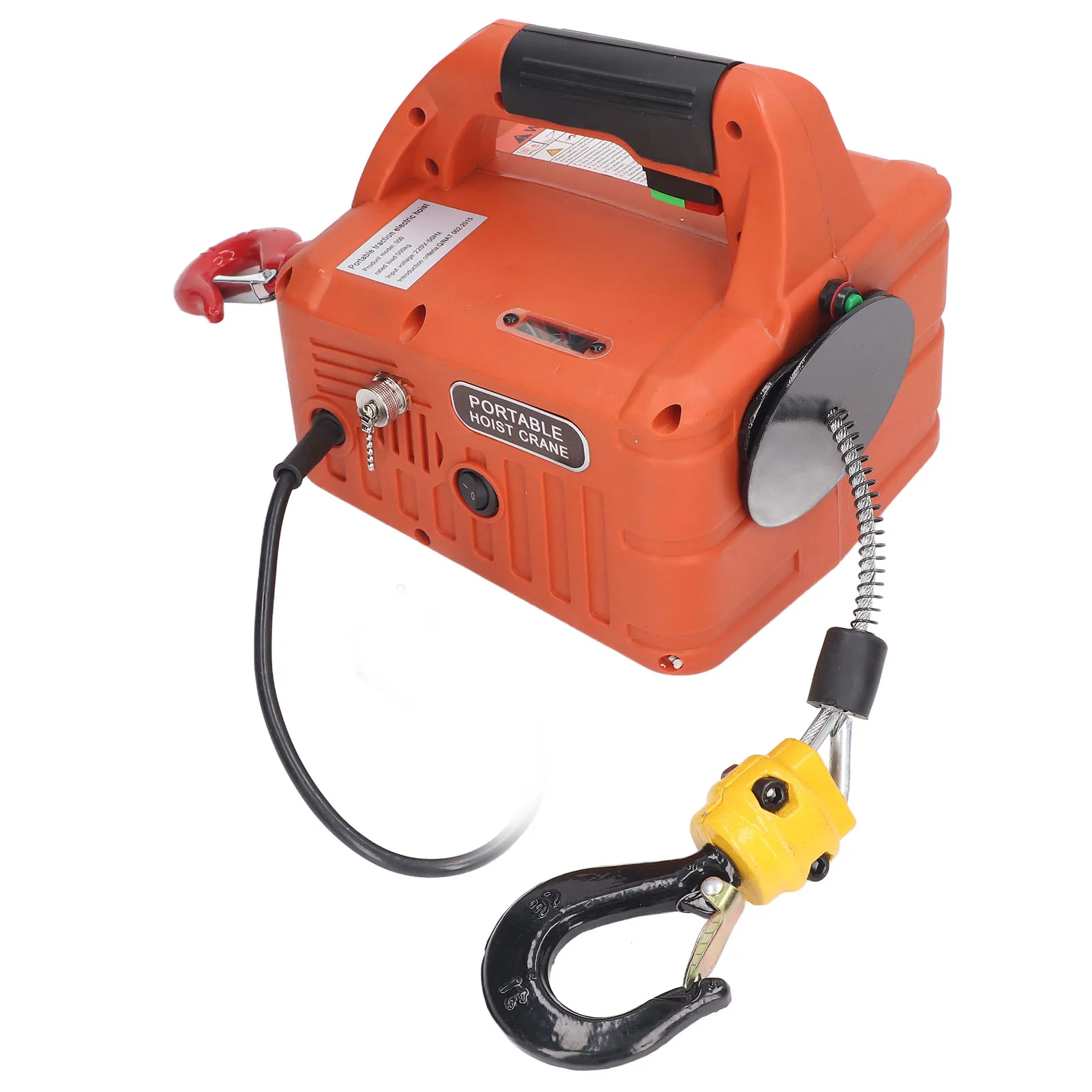 Electric Hoist Portable Power Electric Winch Crane with Remote Control 500KG Capacity 7.6M Maximum Lifting Height 1500W - Thumbnail 2