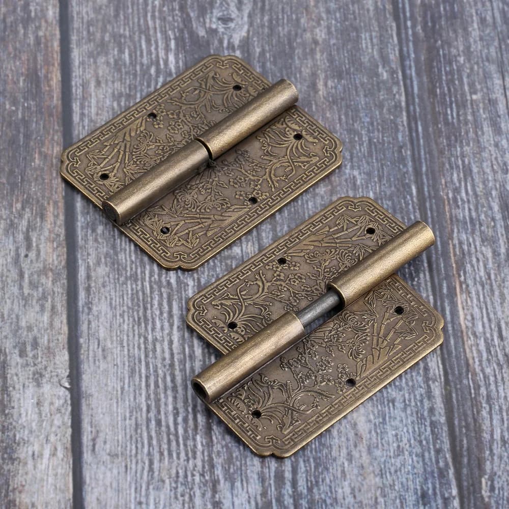 Brass Furniture Hinges | 60x50mm Right/Left Hand | Vintage Hardware for Cabinets & Jewelry Boxes - Thumbnail 3