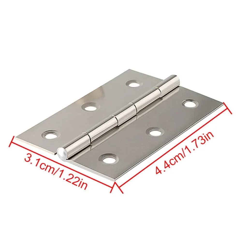 Steel Door Hinges | 5-Piece Flat Design | For Cabinet, Window & Wooden Box - Thumbnail 3