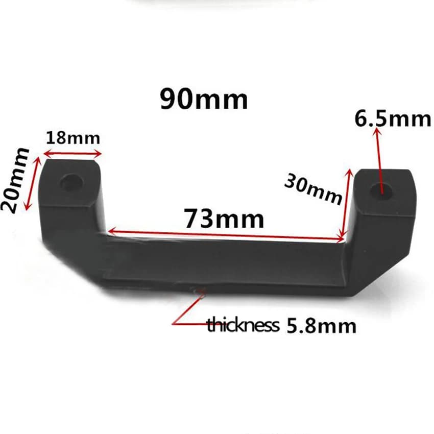 Cabinet Handles & Knobs | 90-180mm Hole Distance | Concise Black Wardrobe Door Hardware - Thumbnail 2