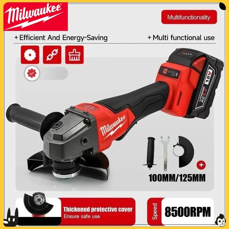 Professional 125mm Cordless Angle Grinder | Milwaukee Brushless Motor | No-Lock Paddle Switch 2025 - Thumbnail 3