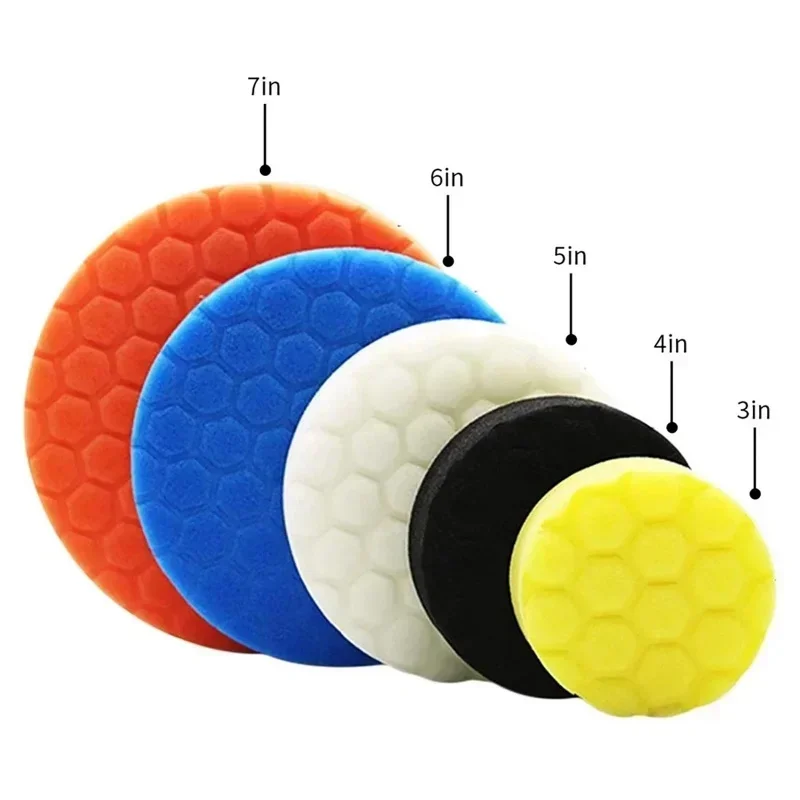 Car Polishing Pad Kit | 5-Piece Drill Buffing Discs | Self-Adhesive Wax Applicator Set - Thumbnail 5