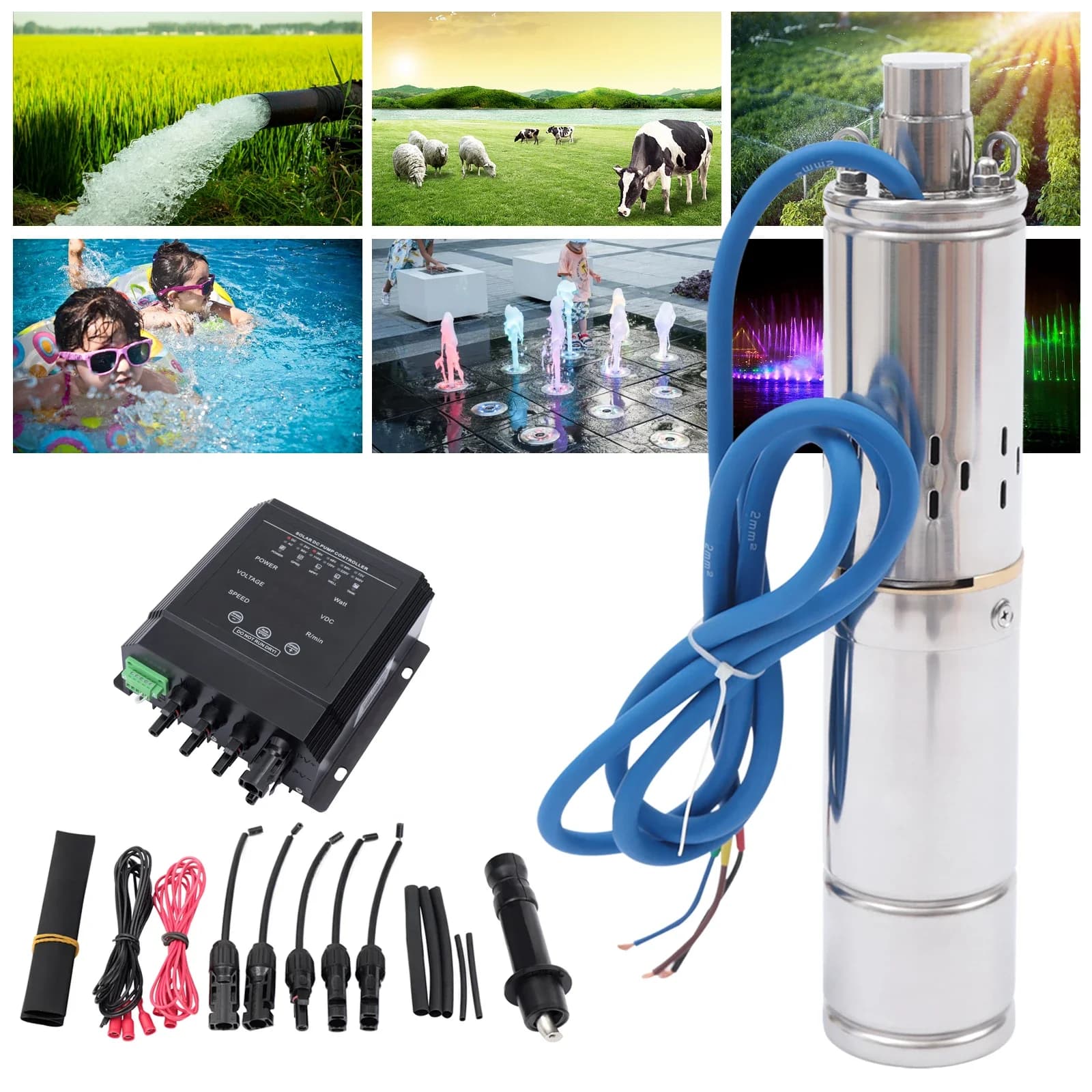 High-Performance Solar Pump | 400W 80m Deep Well Submersible | DC 36V + MPPT - Thumbnail 5