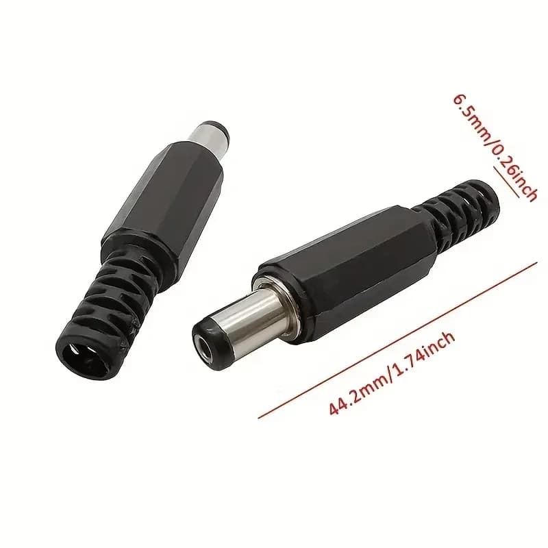 DC Power Connector Set | 5.5x2.1mm Panel Mount Jack & Plug | 5-Pair Kit for Secure Adapter Wiring - Thumbnail 5