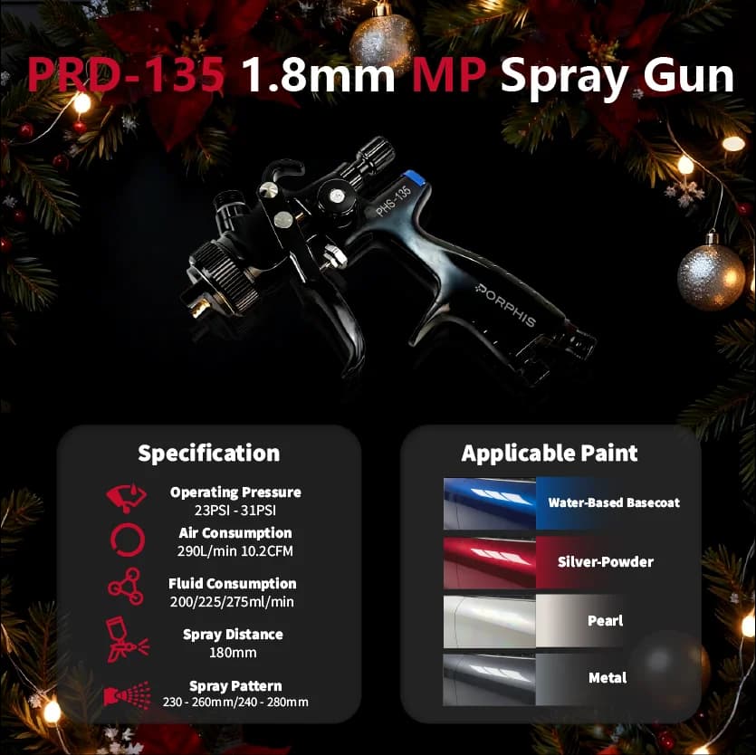 Car Painting Spray Gun | 1.3mm & 1.8mm Nozzle | For Automotive Repair & Air Tools - Thumbnail 3