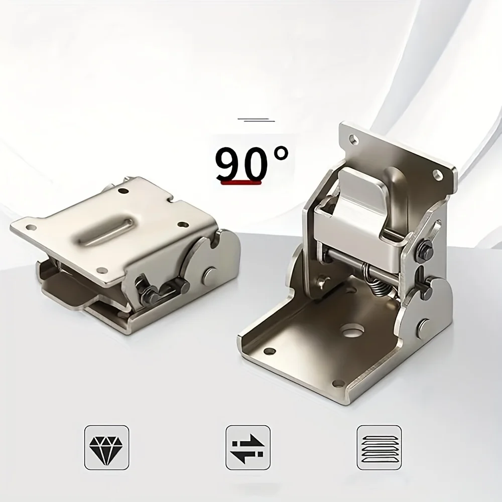 Heavy-Duty Self-Locking Folding Bracket | 90-Degree Hinge | 330 lb Capacity for Table Legs - Thumbnail 4