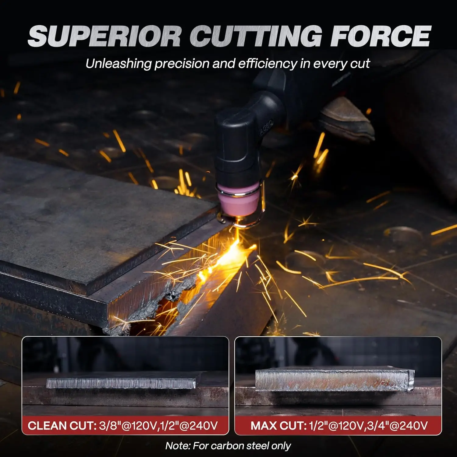 55A Plasma Cutter | Dual Voltage 120V/240V IGBT Inverter | Non-Touch Pilot Arc - Thumbnail 3