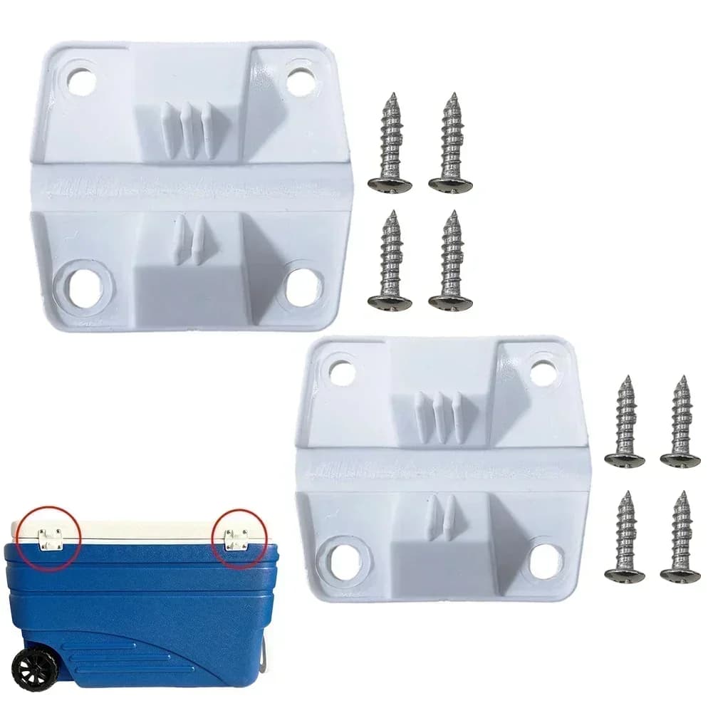 Cooler Hinges Replacement Kit | 2-Piece Set with 8 Screws | Durable Cooler Repair Hardware - Thumbnail 4