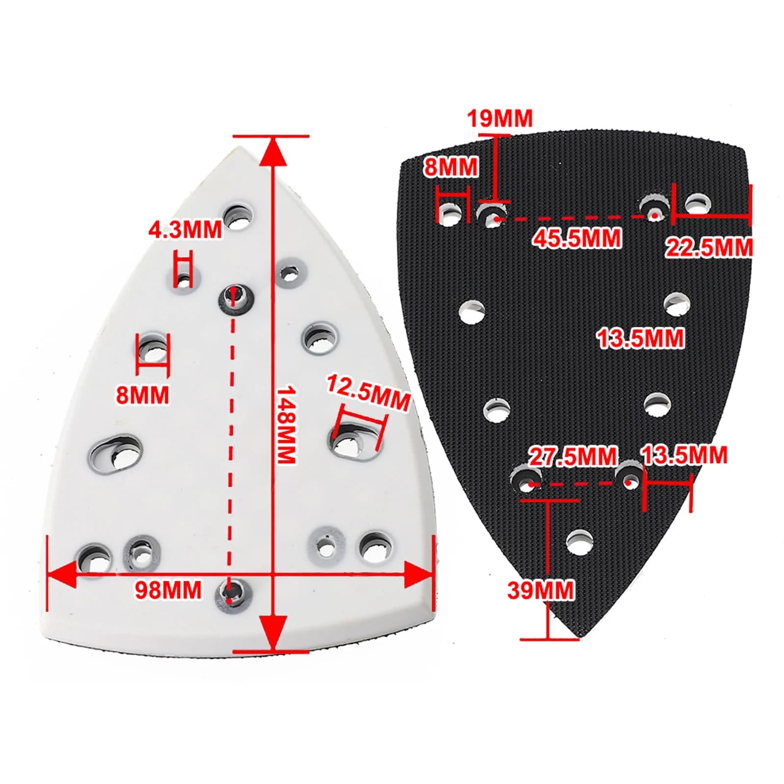 Sanding Pad Kit | Triangle Backing Plates for Orbital Sanders | Abrasive Tool Accessory - Thumbnail 4